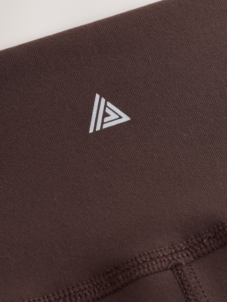 Chocolate Brown Sports Dry Tech Tummy Control High Waist Full Length Leggings - Image 2 of 3