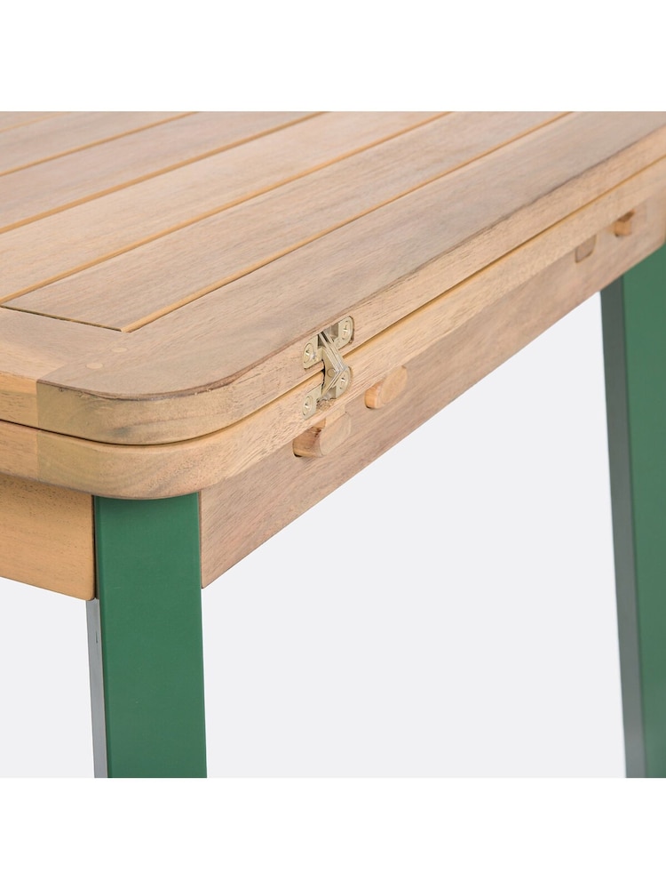 La Redoute Intérieurs Acacia Green Jaja Steel and Extendable Garden Table - Image 5 of 5
