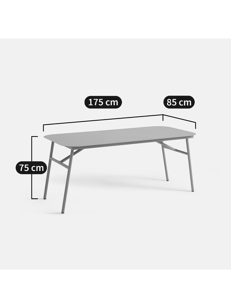 La Redoute Intérieurs Green Hanso Steel Garden Table - Image 5 of 5