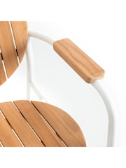 La Redoute Intérieurs White Natural Chassagne Teak & Aluminium Garden Bar Chair - Image 6 of 6