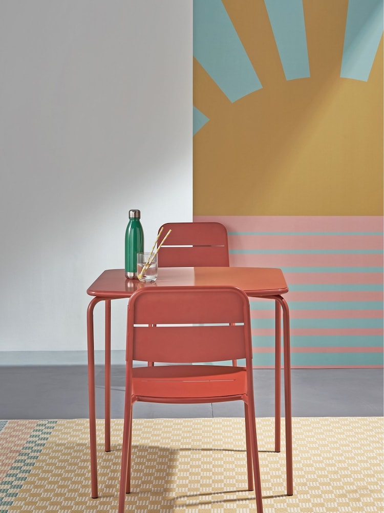 La Redoute Intérieurs Set of 2 Terracotta Dune Steel Metal Garden Chairs - Image 1 of 5