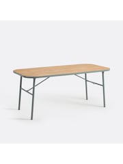 La Redoute Intérieurs Acacia Green Hanso Steel Garden Table - Image 1 of 6