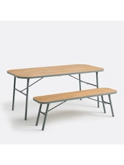 La Redoute Intérieurs Acacia Green Hanso Steel Garden Table - Image 2 of 6
