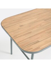 La Redoute Intérieurs Acacia Green Hanso Steel Garden Table - Image 3 of 6