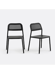 La Redoute Intérieurs Set of 2 Black Lyona Aluminium Garden Chairs - Image 1 of 5