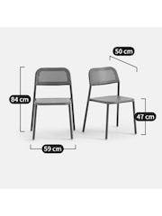 La Redoute Intérieurs Set of 2 Black Lyona Aluminium Garden Chairs - Image 5 of 5