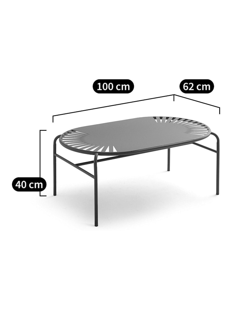 La Redoute Intérieurs Khaki Solale Metal Garden Coffee Table - Image 3 of 3