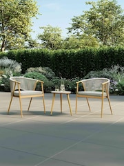 Charles Bentley Grey Almada Rope Weave Bistro Set - Image 1 of 6