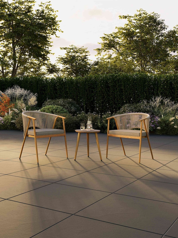 Charles Bentley Grey Almada Rope Weave Bistro Set - Image 6 of 6