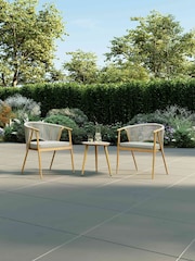 Charles Bentley Grey Almada Rope Weave Bistro Set - Image 6 of 6