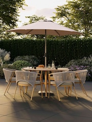 Charles Bentley Grey Almada Rope Weave 6 Seater Dining Set - Image 2 of 6