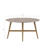 Charles Bentley Grey Almada Rope Weave 6 Seater Dining Set - Image 4 of 6