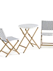 La Redoute Intérieurs White/Blue Lyme Folding Garden Dining Set - Image 2 of 6