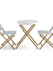La Redoute Intérieurs White/Blue Lyme Folding Garden Dining Set - Image 3 of 6