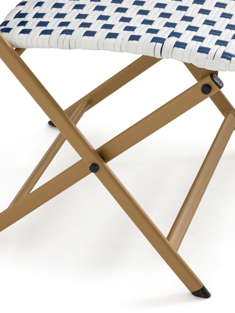 La Redoute Intérieurs White/Blue Lyme Folding Garden Dining Set - Image 6 of 6