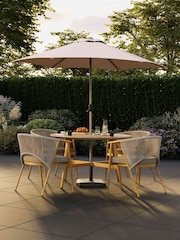 Charles Bentley Grey Almada Rope Weave 4 Seater Dining Set - Image 2 of 6