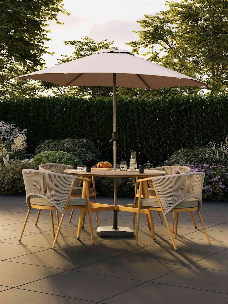 Charles Bentley Grey Almada Rope Weave 4 Seater Dining Set - Image 2 of 6