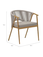Charles Bentley Grey Almada Rope Weave 4 Seater Dining Set - Image 3 of 6