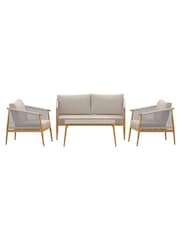 Charles Bentley Grey Almada Rope Weave 4 Seater Lounge Set - Image 2 of 5