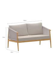 Charles Bentley Grey Almada Rope Weave 4 Seater Lounge Set - Image 3 of 5