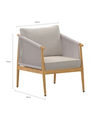 Charles Bentley Grey Almada Rope Weave 4 Seater Lounge Set - Image 4 of 5