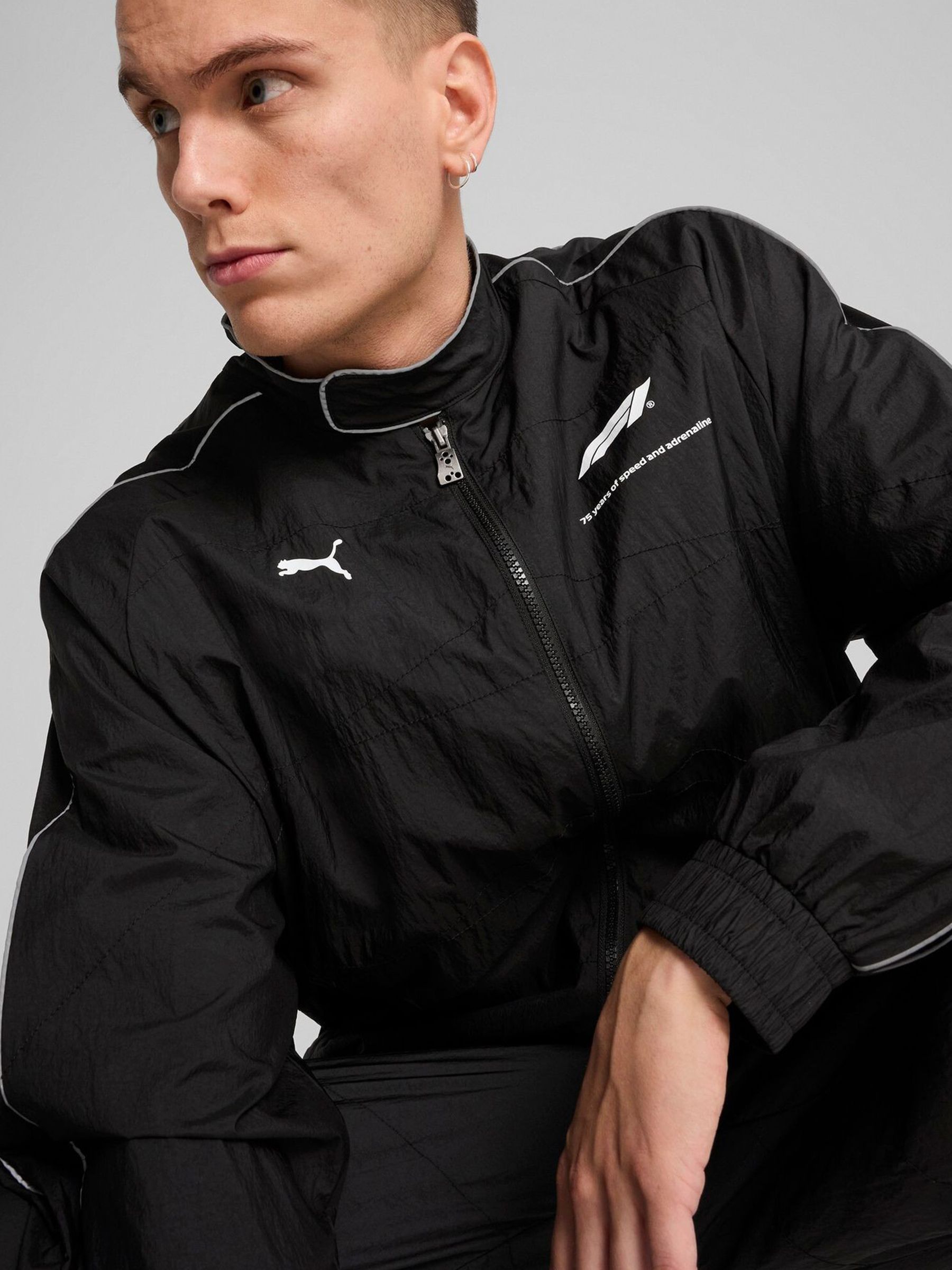 PUMA Men's Iconic T7 Woven Track Jacket, Black, L at Amazon