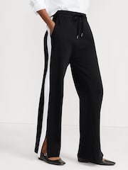 Lands' End Black Wide Leg Sporty 100% Cotton Trousers - Image 2 of 5