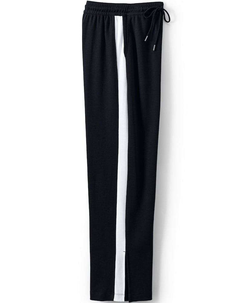 Lands' End Black Wide Leg Sporty 100% Cotton Trousers - Image 5 of 5
