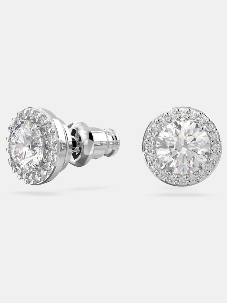 Swarovski Una Angelic Stud Earrings with Round Cut Pavé Rhodium Plated - Bild 2 von 7
