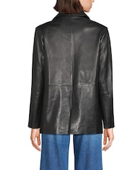 Lands' End Black Leather Blazer - Image 4 of 6