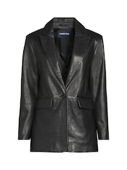 Lands' End Black Leather Blazer - Image 6 of 6