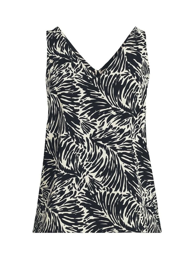 Lands' End Black V-Neck Creaseless Blouse - Image 5 of 5