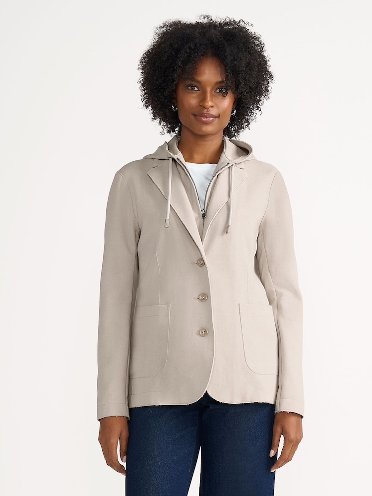 Lands' End Cream Knit Blazer - Image 1 of 8