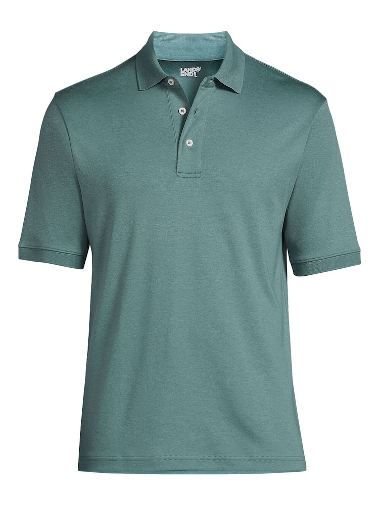 Lands' End Green Supima 100% Cotton Polo Shirt - Image 6 of 6