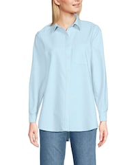 Lands' End Blue Long Sleeve 100% Cotton Tunic Shirt - Image 1 of 3