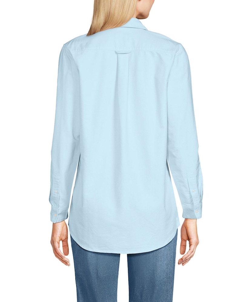 Lands' End Blue Long Sleeve 100% Cotton Tunic Shirt - Image 2 of 3