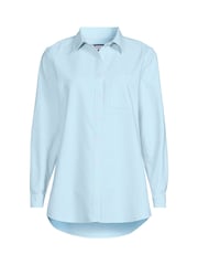 Lands' End Blue Long Sleeve 100% Cotton Tunic Shirt - Image 3 of 3