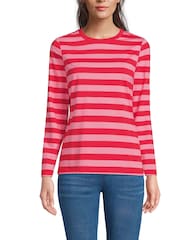 Lands' End Pink 100% Cotton Supima Long Sleeve T-Shirt - Image 1 of 3