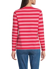 Lands' End Pink 100% Cotton Supima Long Sleeve T-Shirt - Image 2 of 3