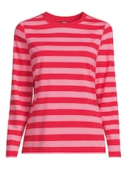 Lands' End Pink 100% Cotton Supima Long Sleeve T-Shirt - Image 3 of 3