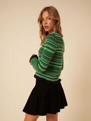 Nobodys Child Green Fair Isle Pattern and Ruffle Jumper - Image 2 of 5