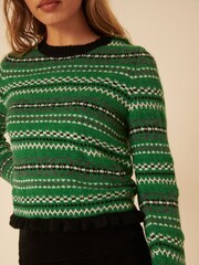 Nobodys Child Green Fair Isle Pattern and Ruffle Jumper - Image 5 of 5