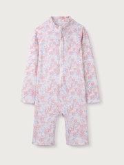 The White Company Pink Petunia Floral Print Ruffle Surfsuit - Image 1 of 2