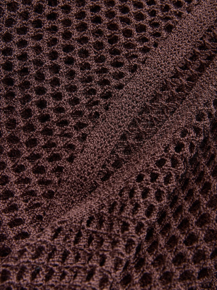 Chocolate Brown Knitted Cover-Up - Image 3 of 3 Chocolate Brown Knitted Cover-Up - Image 3 of 3