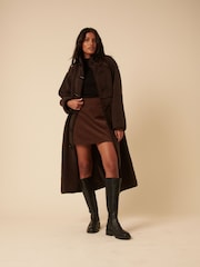 Nobodys Child Brown Chocolate Borg Coat - Image 4 of 6