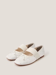 Monsoon Natural Diamante Elastic Ballet Flats - Image 1 of 3