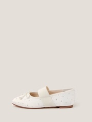 Monsoon Natural Diamante Elastic Ballet Flats - Image 3 of 3