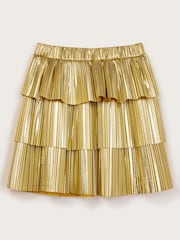 Monsoon Gold Pleat Tiered Skirt - Image 1 of 3
