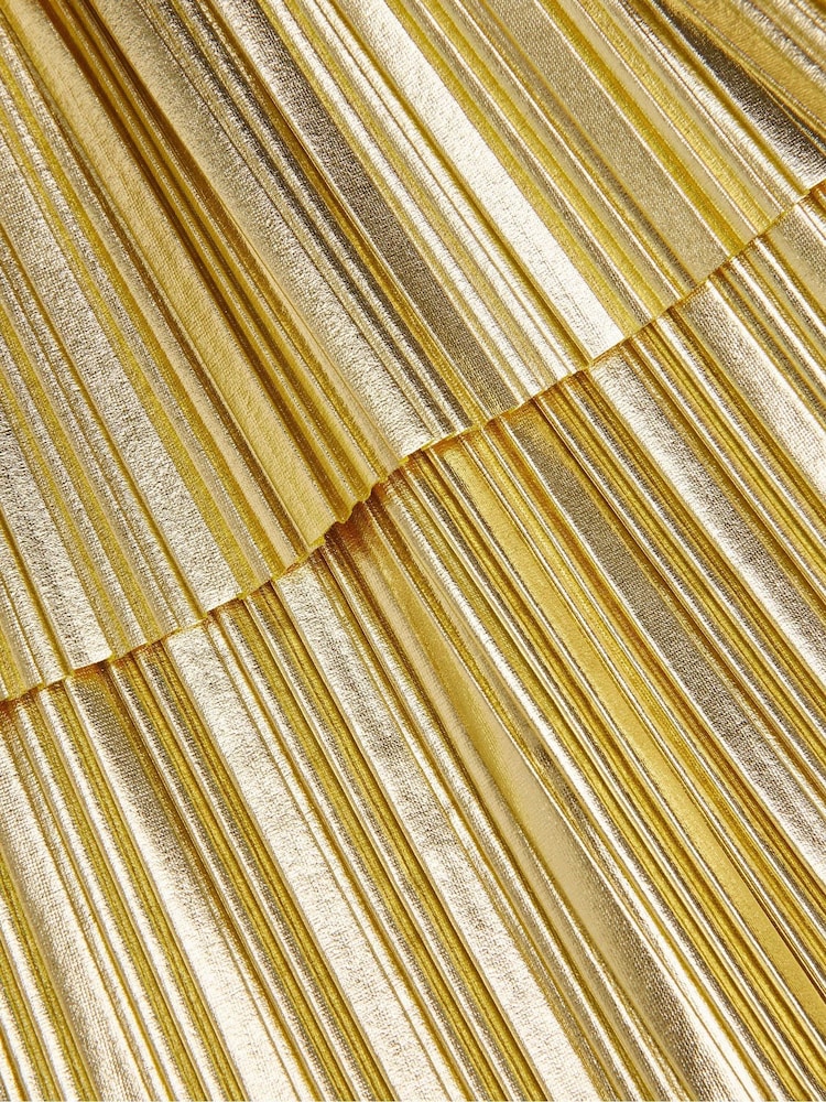Monsoon Gold Pleat Tiered Skirt - Image 3 of 3
