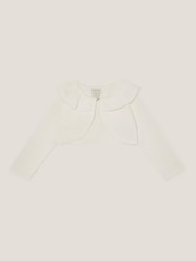 Monsoon Natural Baby Oversized 100% Cotton Collar Cardigan - Image 1 of 3